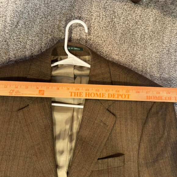 Ralph Lauren LRL Tan Rust 100% Wool Blazer Sport Coat Mens Size 42XL Herringbone - Picture 4 of 9